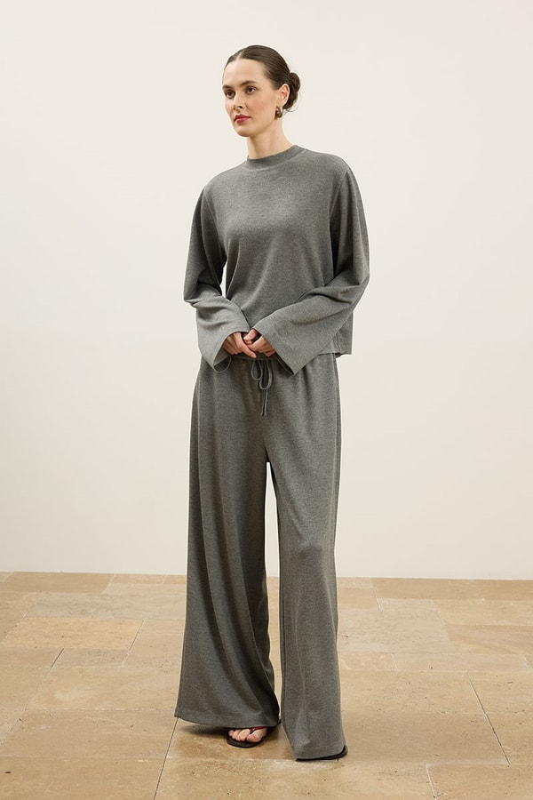 Rahat Kesim Basic Sweatshirt Antrasit