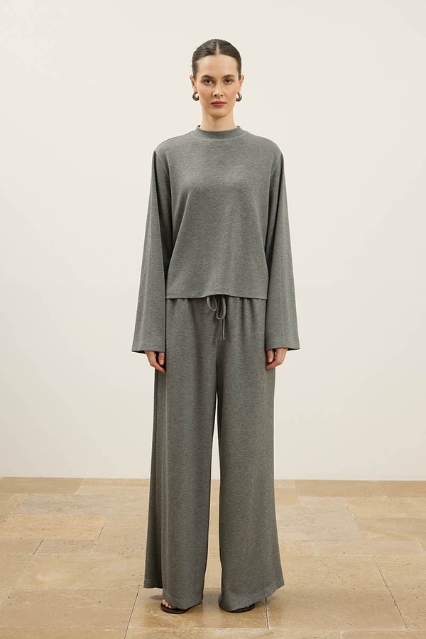Rahat Kesim Basic Sweatshirt Antrasit