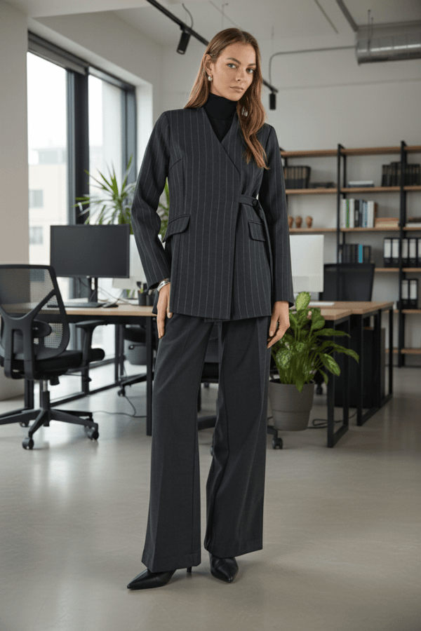 Siyah Ceket Pantolon Body Ofis Kombini