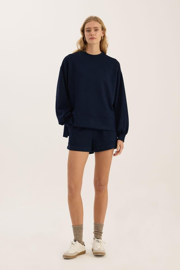 Sweatshirt Şort Lacivert