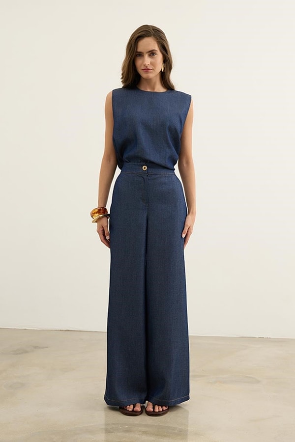 Tensel Denim Pantolon Lacivert