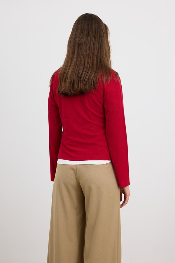 Ultrasoft Triko Basic Bluz Kırmızı