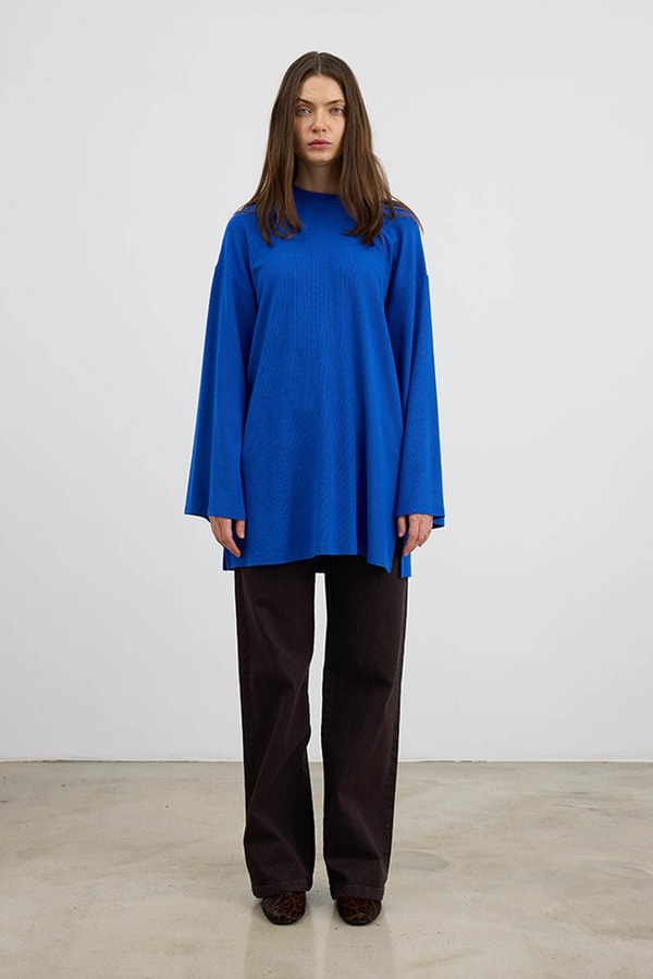 Ultrasoft Triko Tunik Kobalt Mavisi