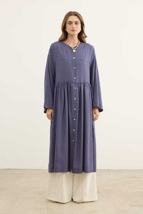 Uzun Kimono Tunik Lavanta