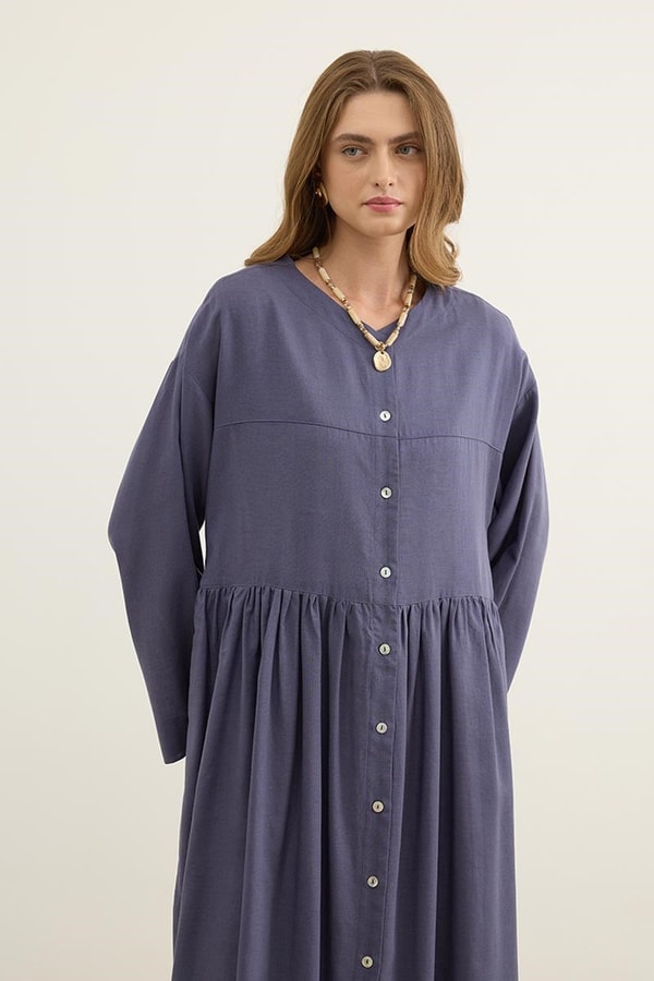 Uzun Kimono Tunik Lavanta