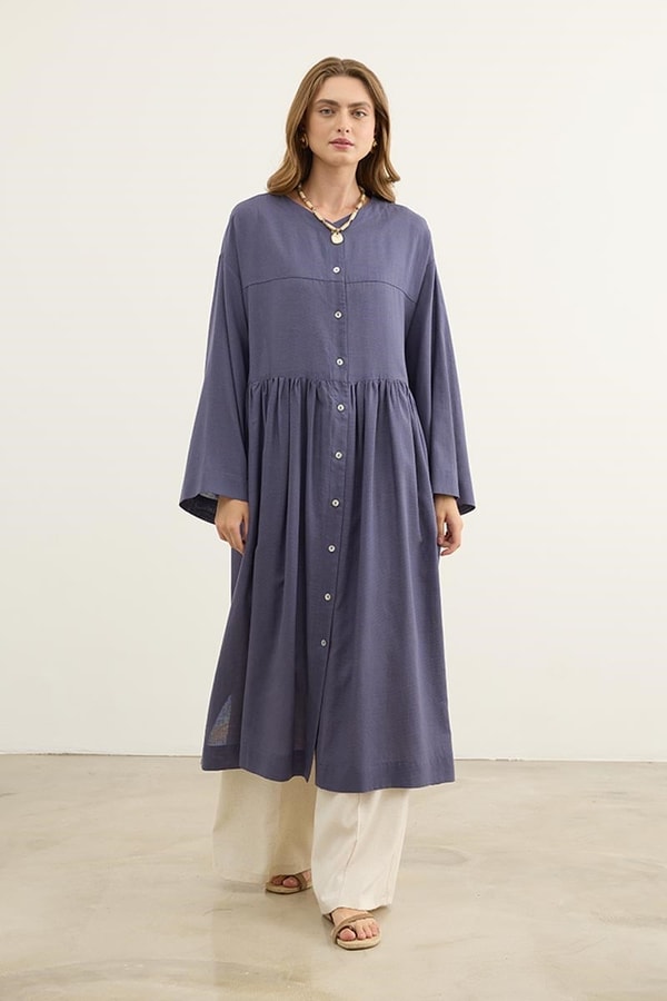 Uzun Kimono Tunik Lavanta