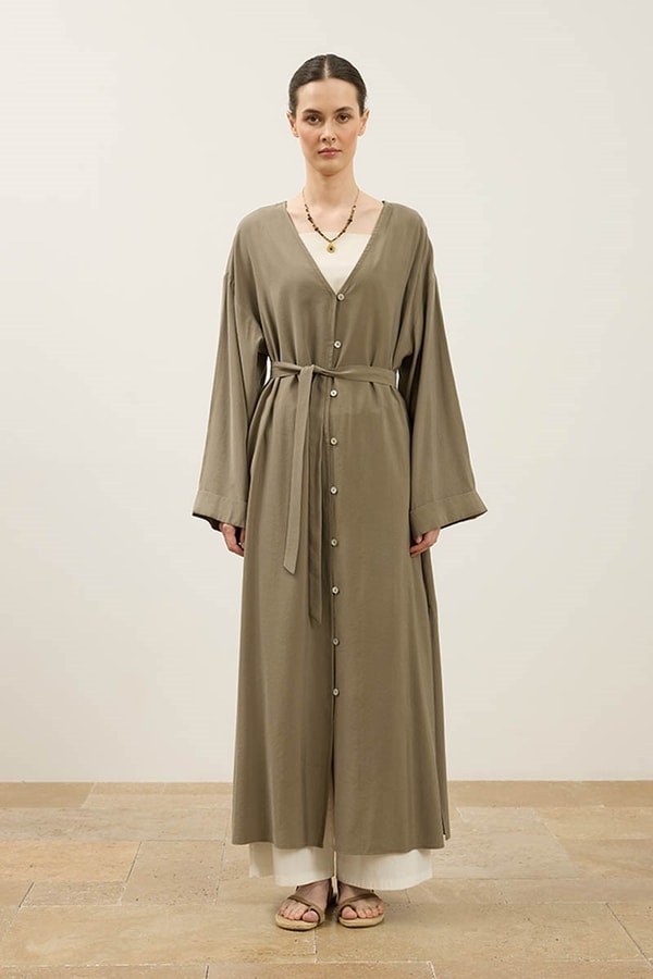 Uzun Modal Abaya Haki