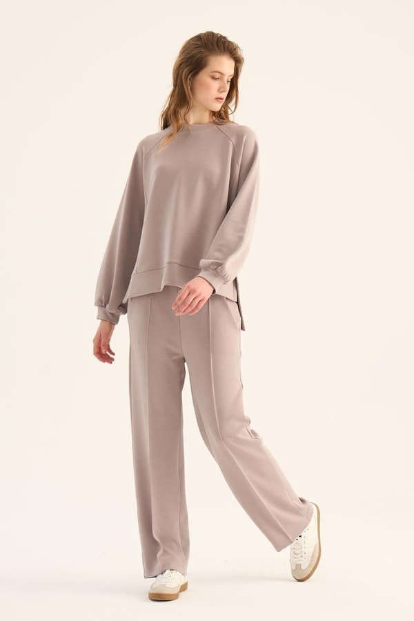 Vizon Kısa Sweatshirt Eşofman Takımı