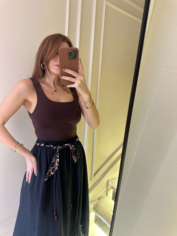 Acı Kahve Kare Tulumlu Bodysuit Zıbın