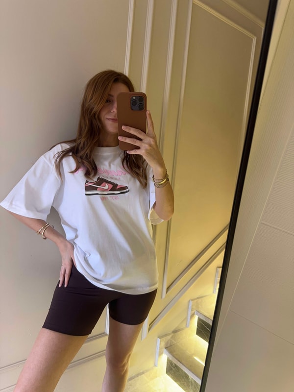 Camellia Kabartma Baskı Tshirt
