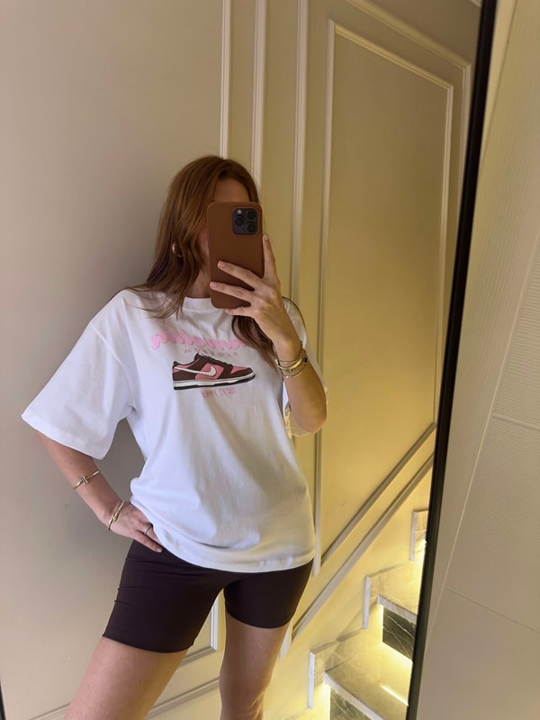 Camellia Kabartma Baskı Tshirt