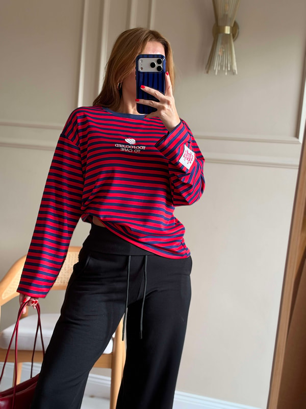 Etiket Detay Too Focused Sweatshirt - Kırmızı