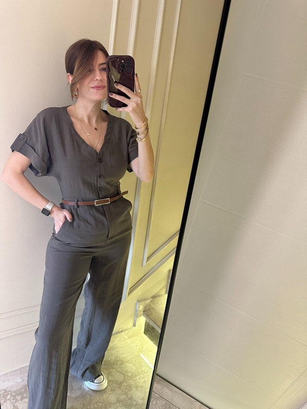 Haki Tensel Kemerli Tulum