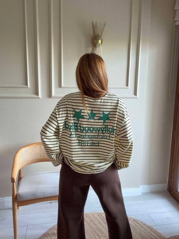 Kadın Ön Arka Hollywood Baskılı Sweatshirt
