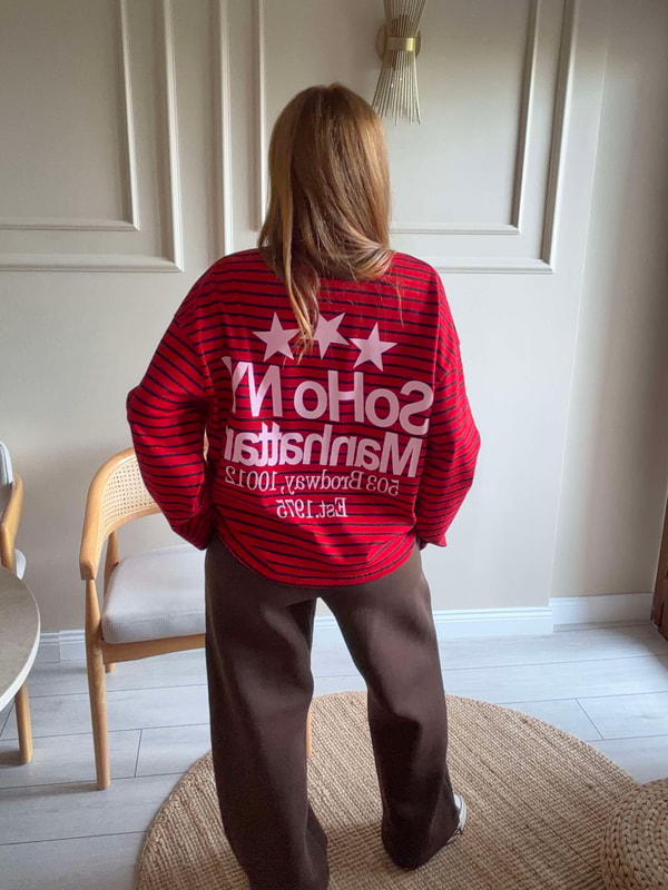Kadın Ön Arka Soho Baskılı Sweatshirt