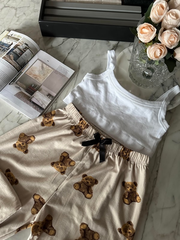 Kahve Ayıcıklı Pijama Altı