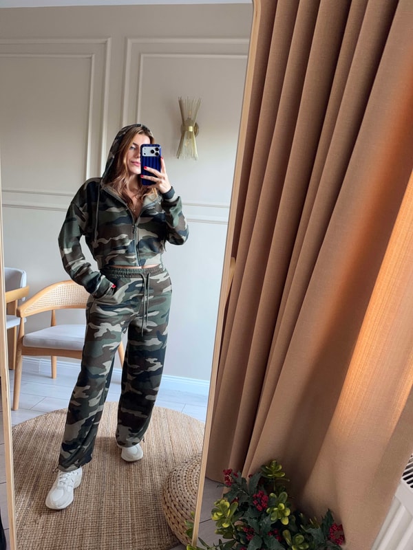 Kamuflaj Desen Barrel Fit Eşofman