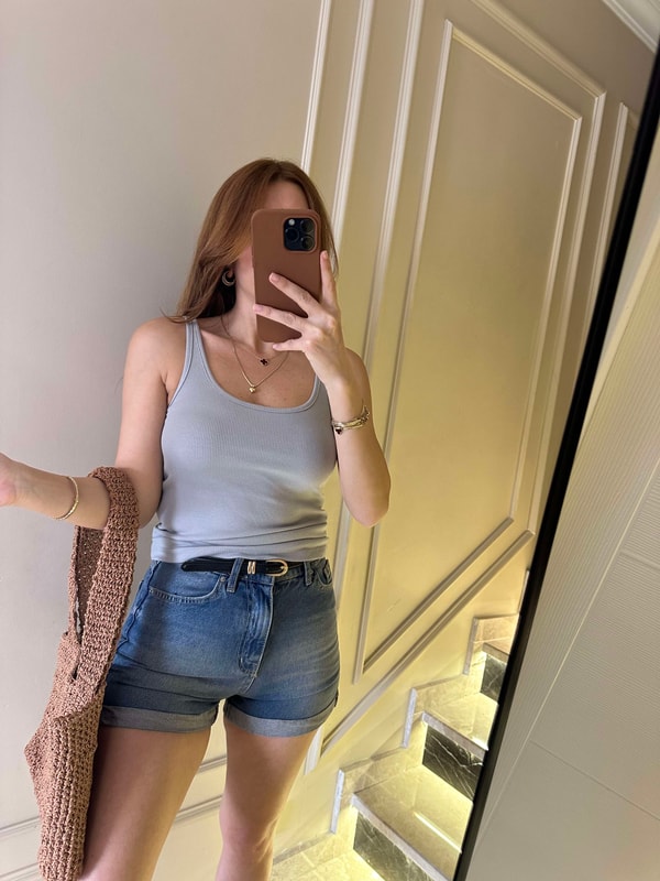 Koyu Gri Askılı Oyuk Bluz