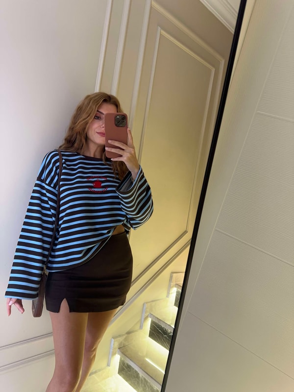 More Espresso Nakışlı Oversize Sweatshirt - MaviKahve
