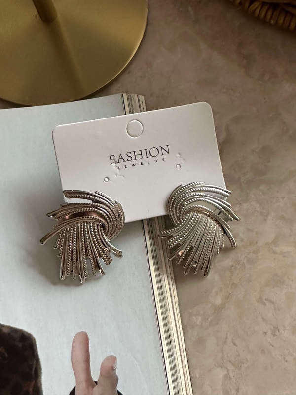 Silver Renk Melek Kanat Küpe