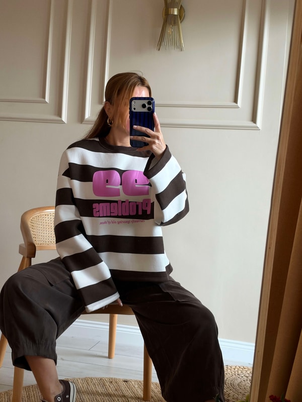 Polar Sweatshirt99 Problems Üç İplik Sweatshirt - Acı Kahve