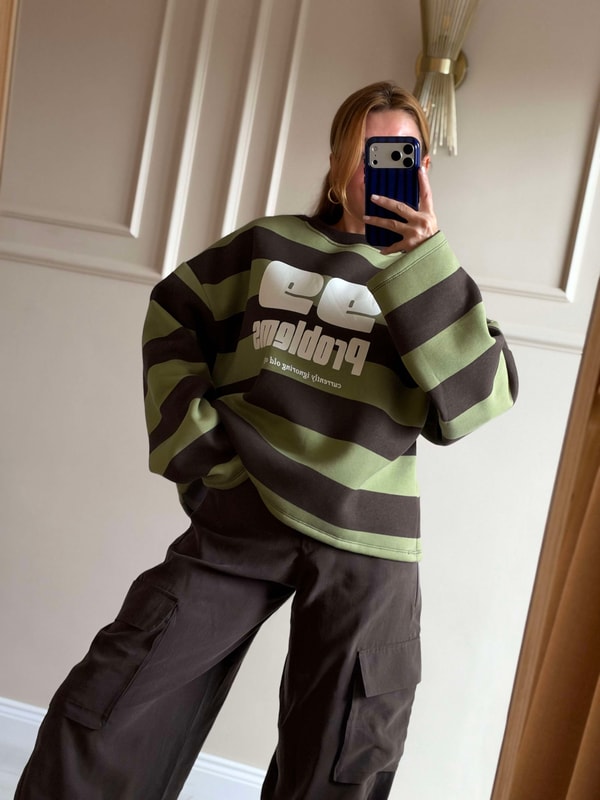 Polar Sweatshirt99 Problems Üç İplik Sweatshirt - Haki