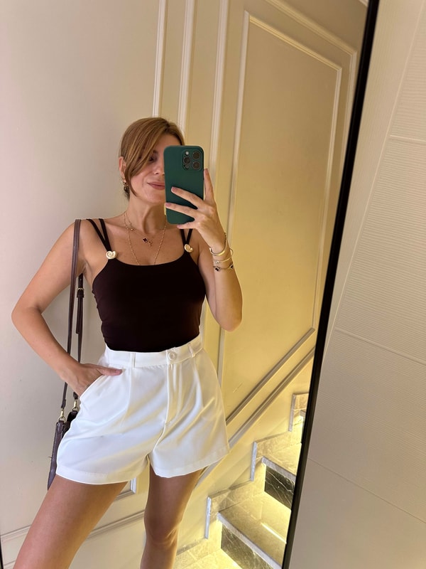 Askılı BluzAcı Kahve Metal Toka Sandy Bluz