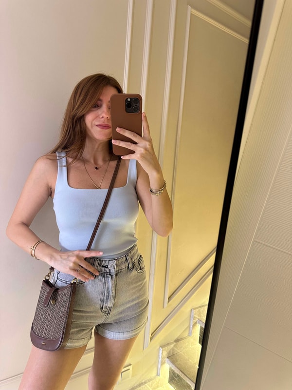 Askılı BluzBebe Mavi Çift Kat Pamuk Askılı Atlet