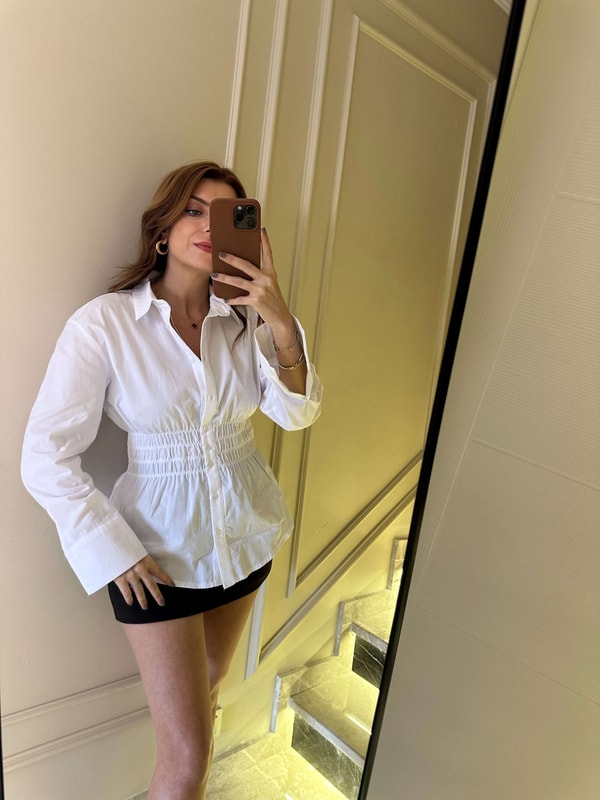 GömlekBel Büzgülü Poplin Gömlek