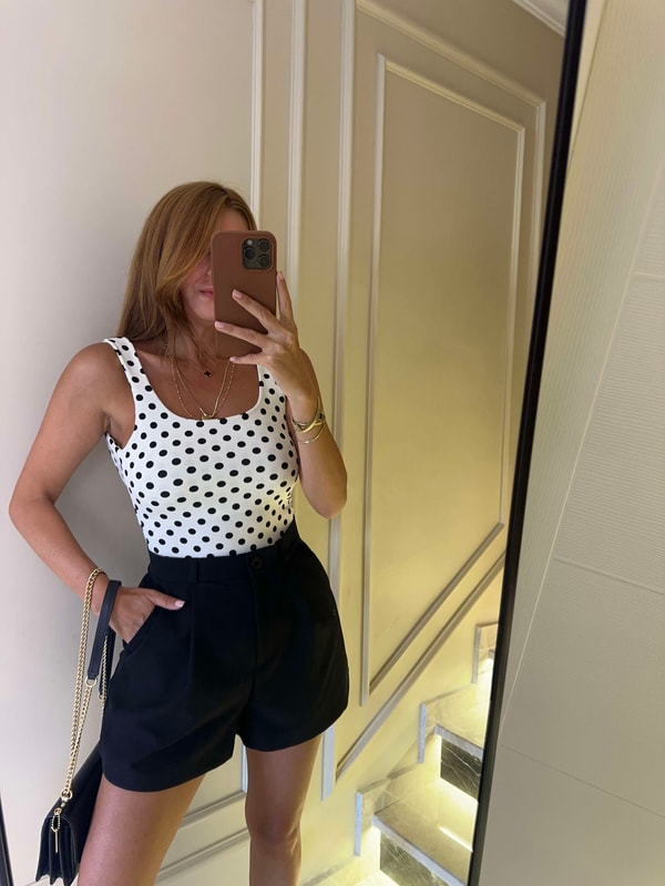 Çıtçıtlı BodyBeyaz Puantiyeli Sırt Açık Bodysuit Zıbın