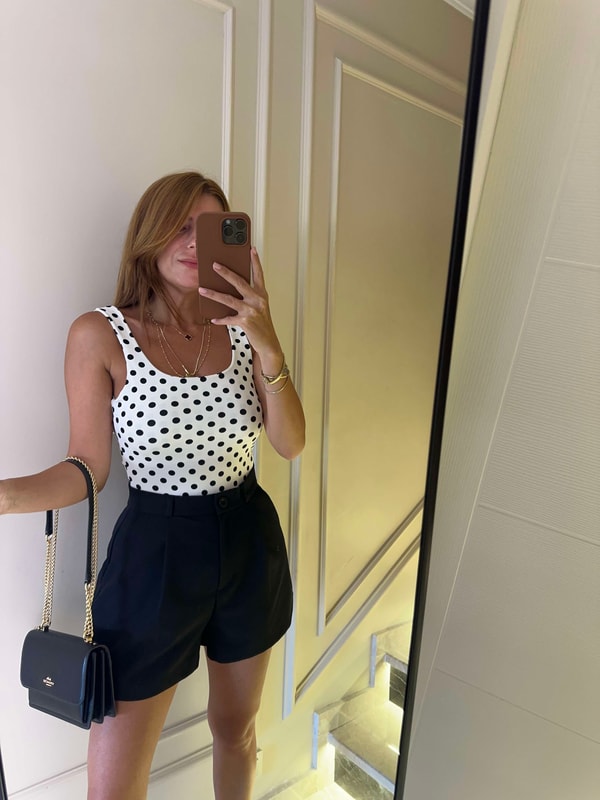Çıtçıtlı BodyBeyaz Puantiyeli Sırt Açık Bodysuit Zıbın