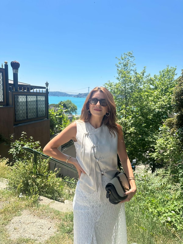 YelekDüğme Detaylı Naturel Keten Yelek