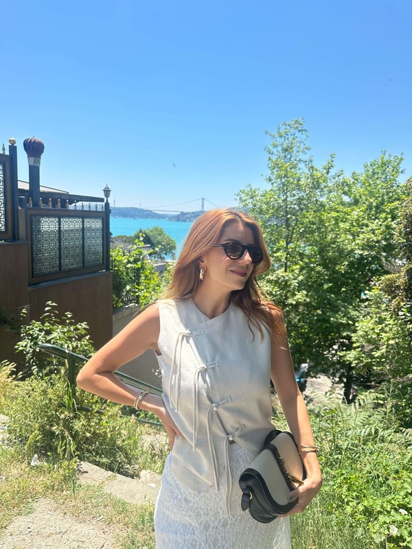 YelekDüğme Detaylı Naturel Keten Yelek