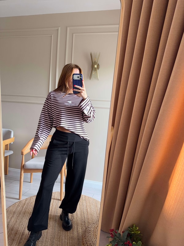 Bisiklet Yaka SweatshirtEtiket Detay Too Focused Sweatshirt - PembeKahve