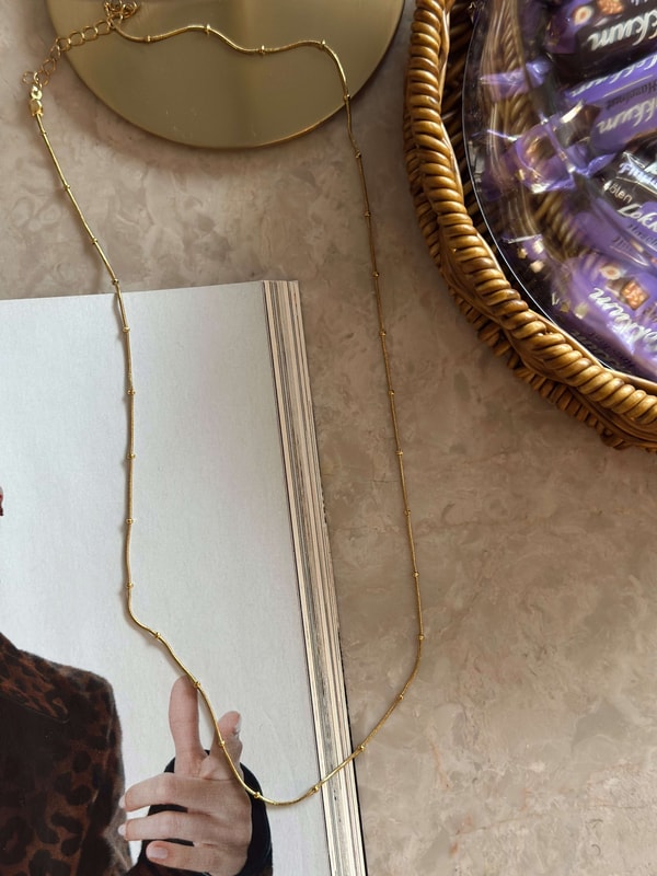 KolyeGold Renk Tiny Bead Kolye