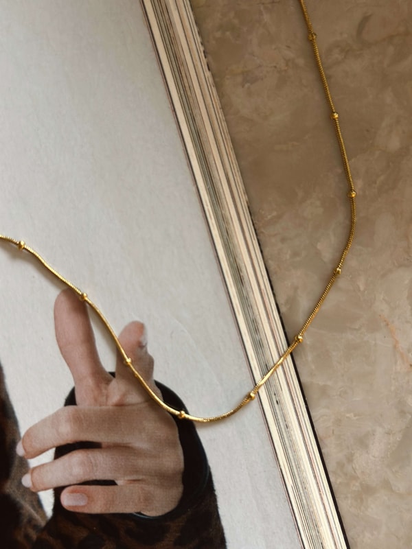 KolyeGold Renk Tiny Bead Kolye