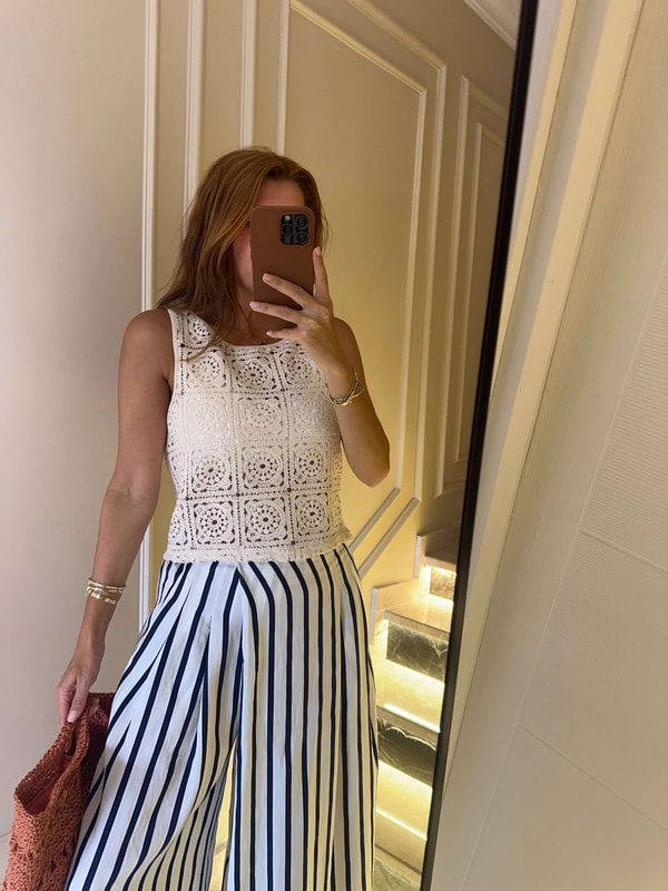 Triko BluzGüpür Dantel Halter Yaka Triko Atlet