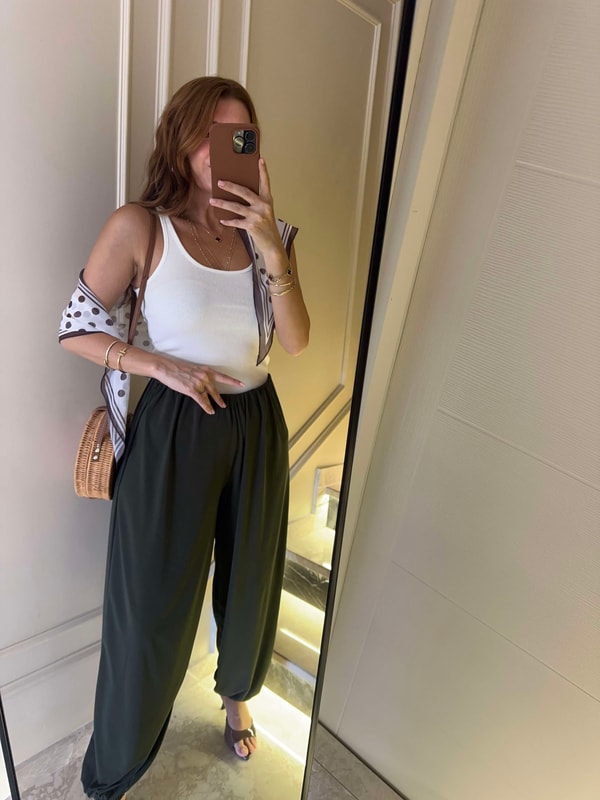 PantolonHaki Dökümlü Balon Şalvar Pantolon
