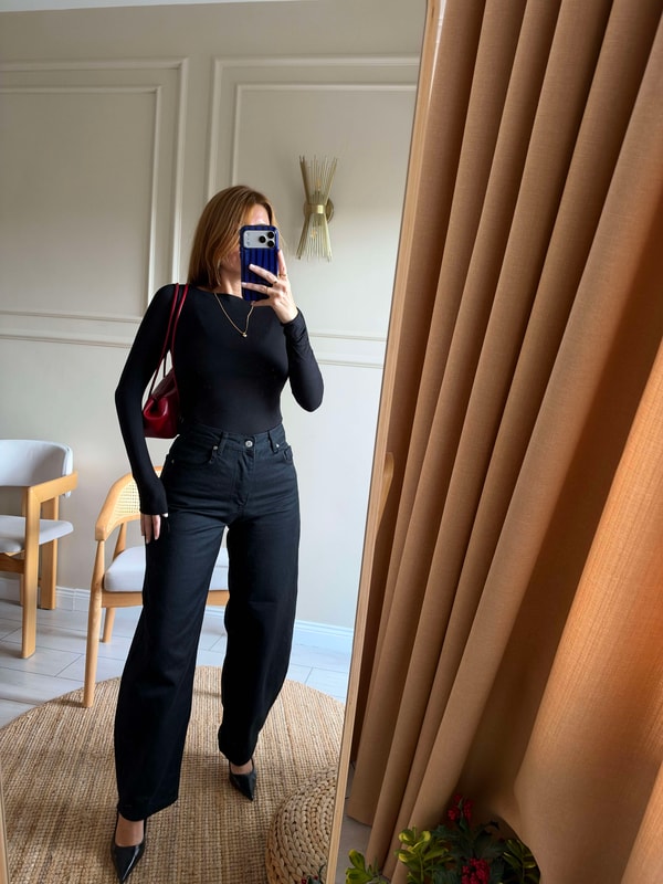 JeanKadın Barrel Fit Balon Kesim Jean - Siyah