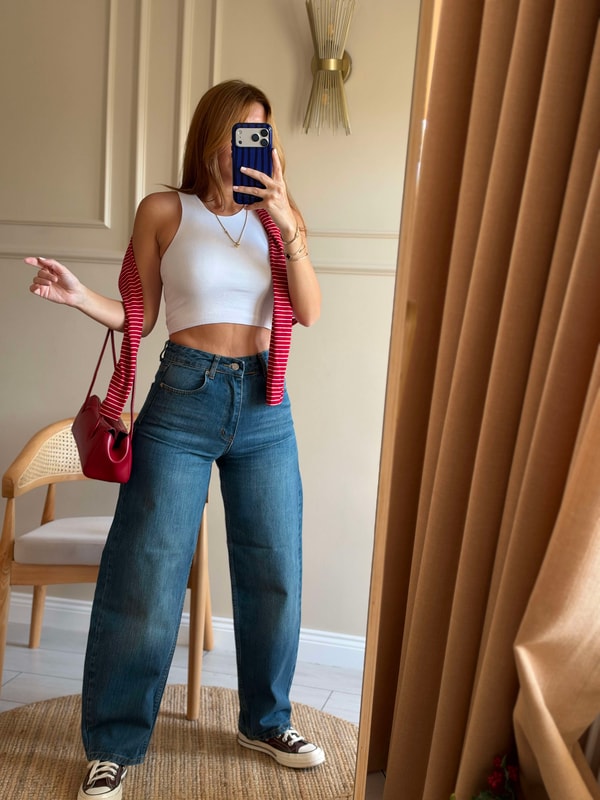 JeanKadın Barrel Fit Balon Kesim Jean - Tintli Mavi