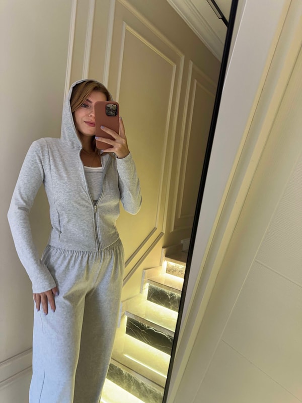 Alt Üst TakımKadın Çift Renk Bralet 3lü Takım - Gri
