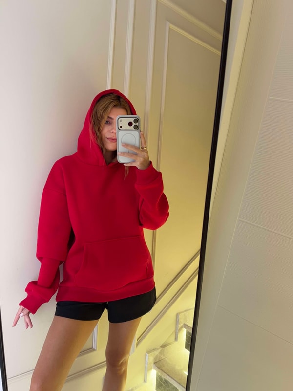 SweatshirtKadın Melek Kanat Sweatshirt - Kırmızı