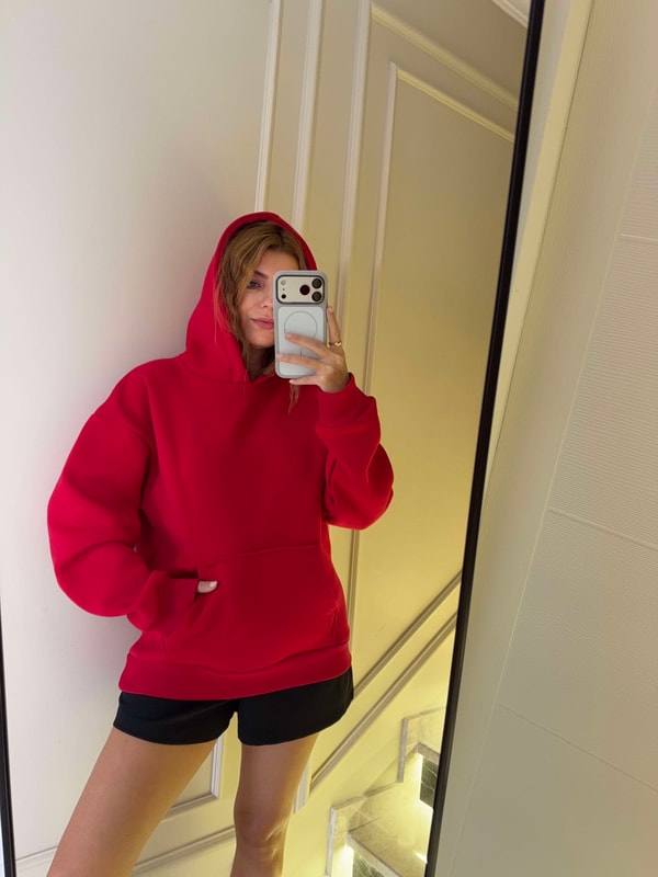 SweatshirtKadın Melek Kanat Sweatshirt - Kırmızı