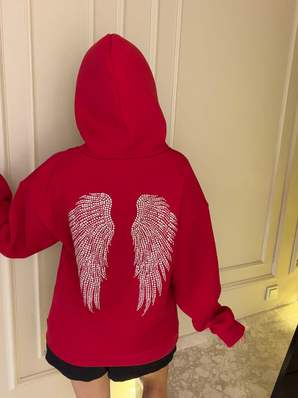 SweatshirtKadın Melek Kanat Sweatshirt - Kırmızı