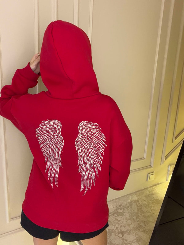 SweatshirtKadın Melek Kanat Sweatshirt - Kırmızı