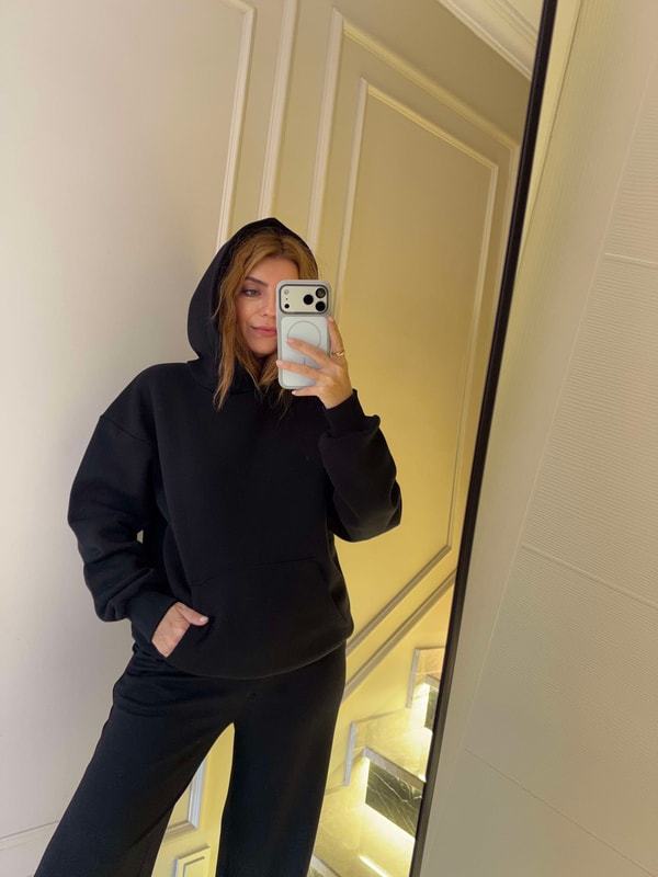 SweatshirtKadın Melek Kanat Sweatshirt - Siyah