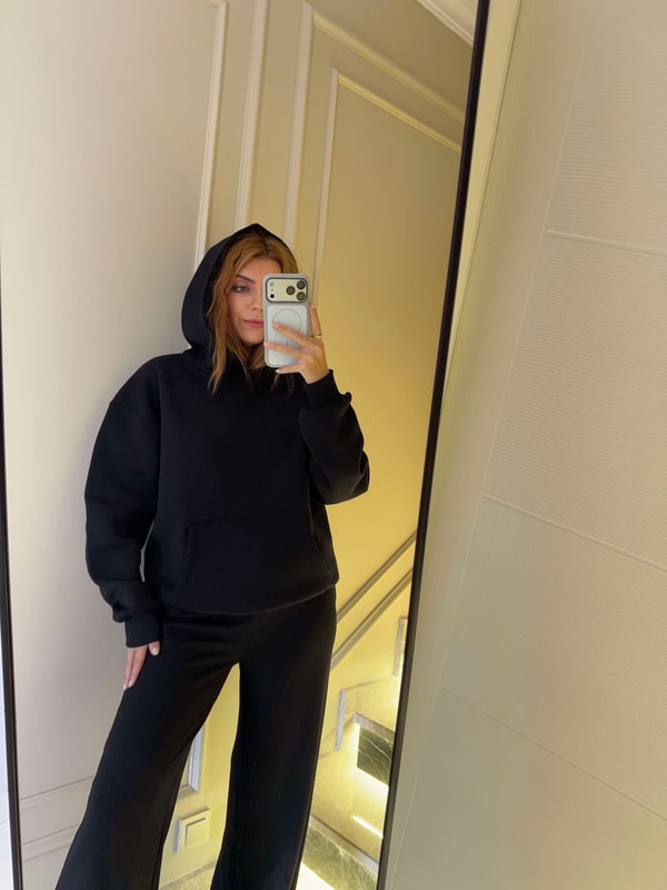 SweatshirtKadın Melek Kanat Sweatshirt - Siyah