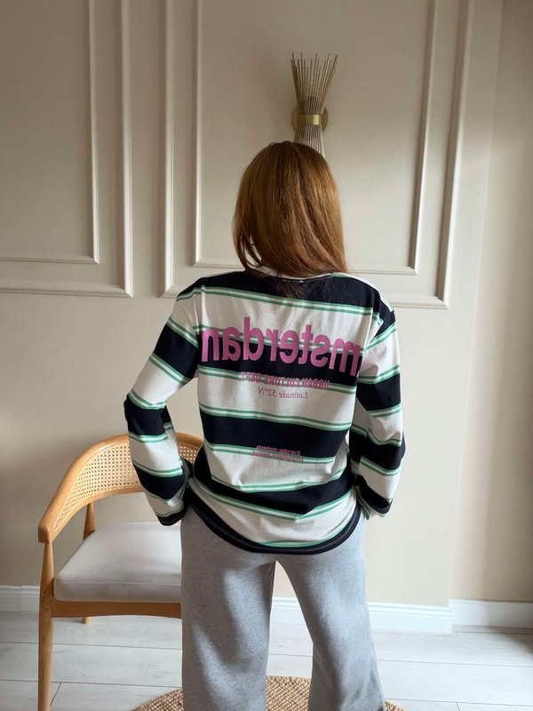 Baskılı SweatshirtKadın Ön Arka Baskılı Amsterdam Sweatshirt
