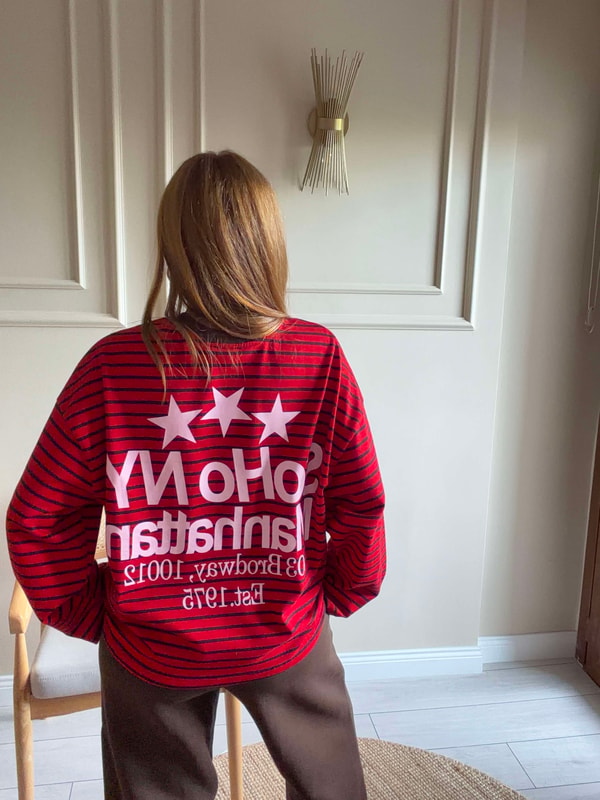 Baskılı SweatshirtKadın Ön Arka Soho Baskılı Sweatshirt