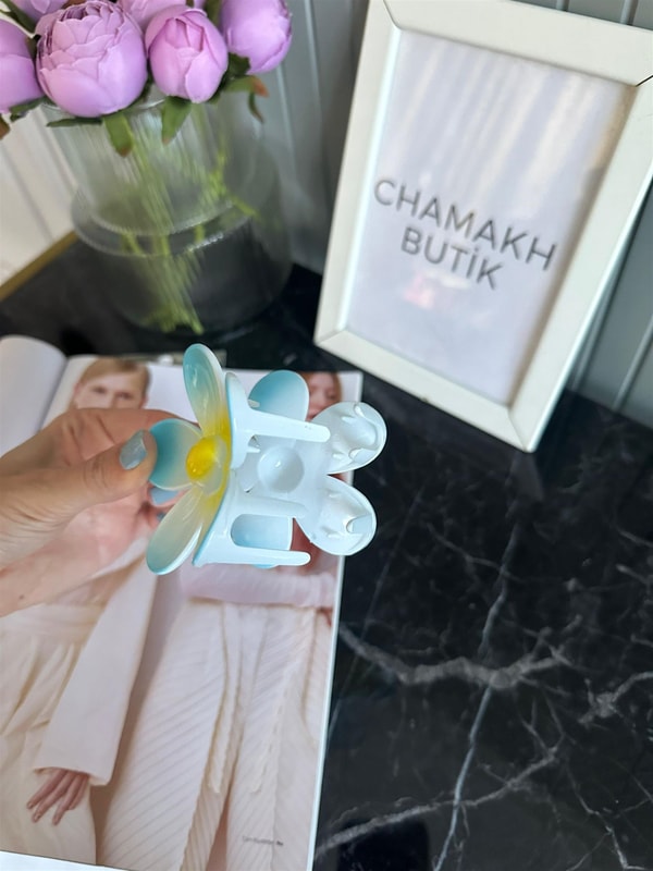 TokaMavi Çiçek Mandal Toka 